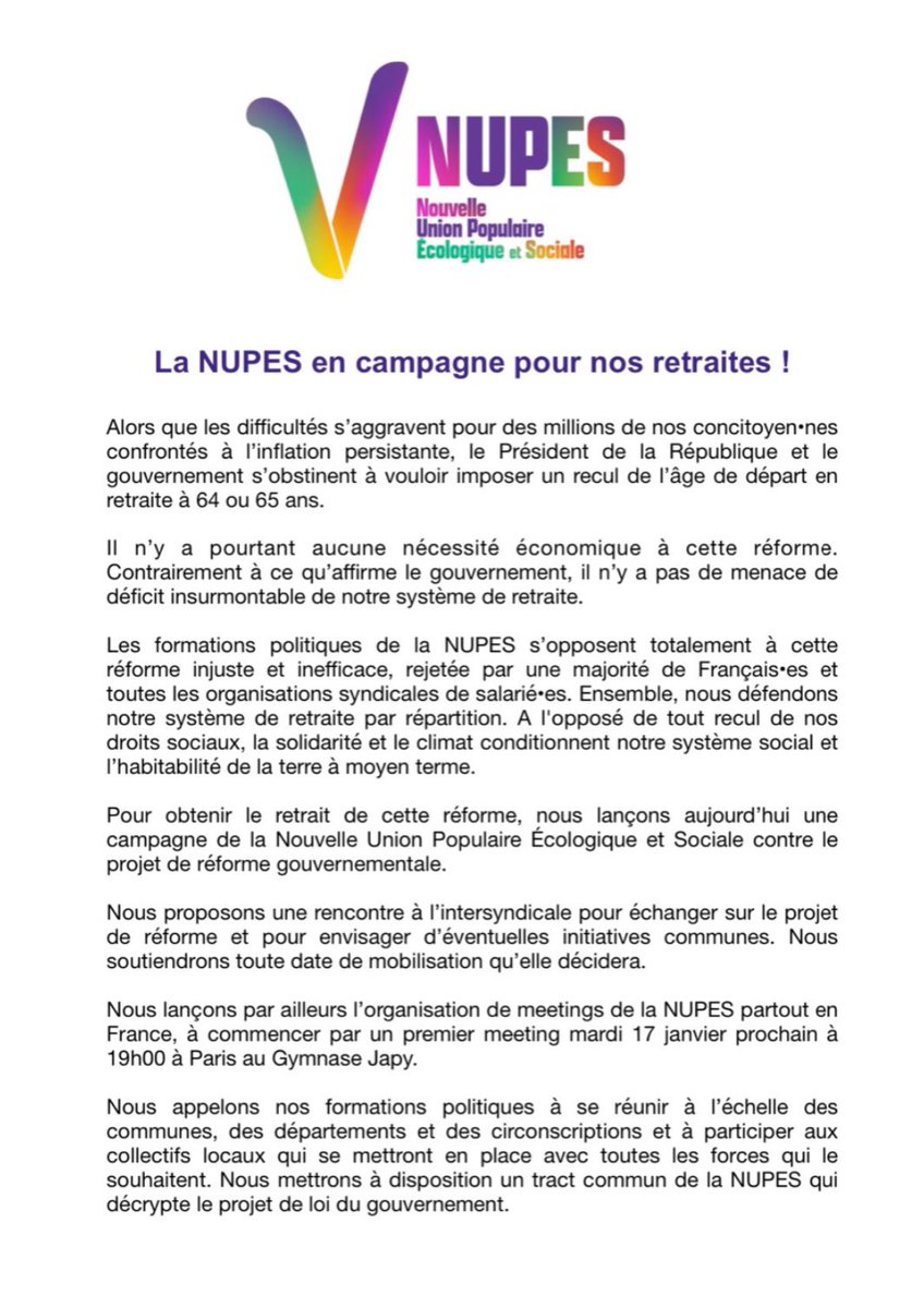 Nous sommes en #OrdreDeBataille pour défendre #NosRetraites #OnVaGagner #NUPESvaincra !