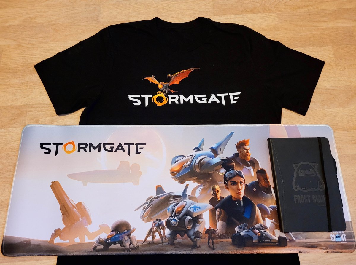 FluffyMaguro's tweet photo. I've got my @PlayStormgate stuff thanks to @Frost_Giant. Very cool. https://t.co/I5trA8vbkz