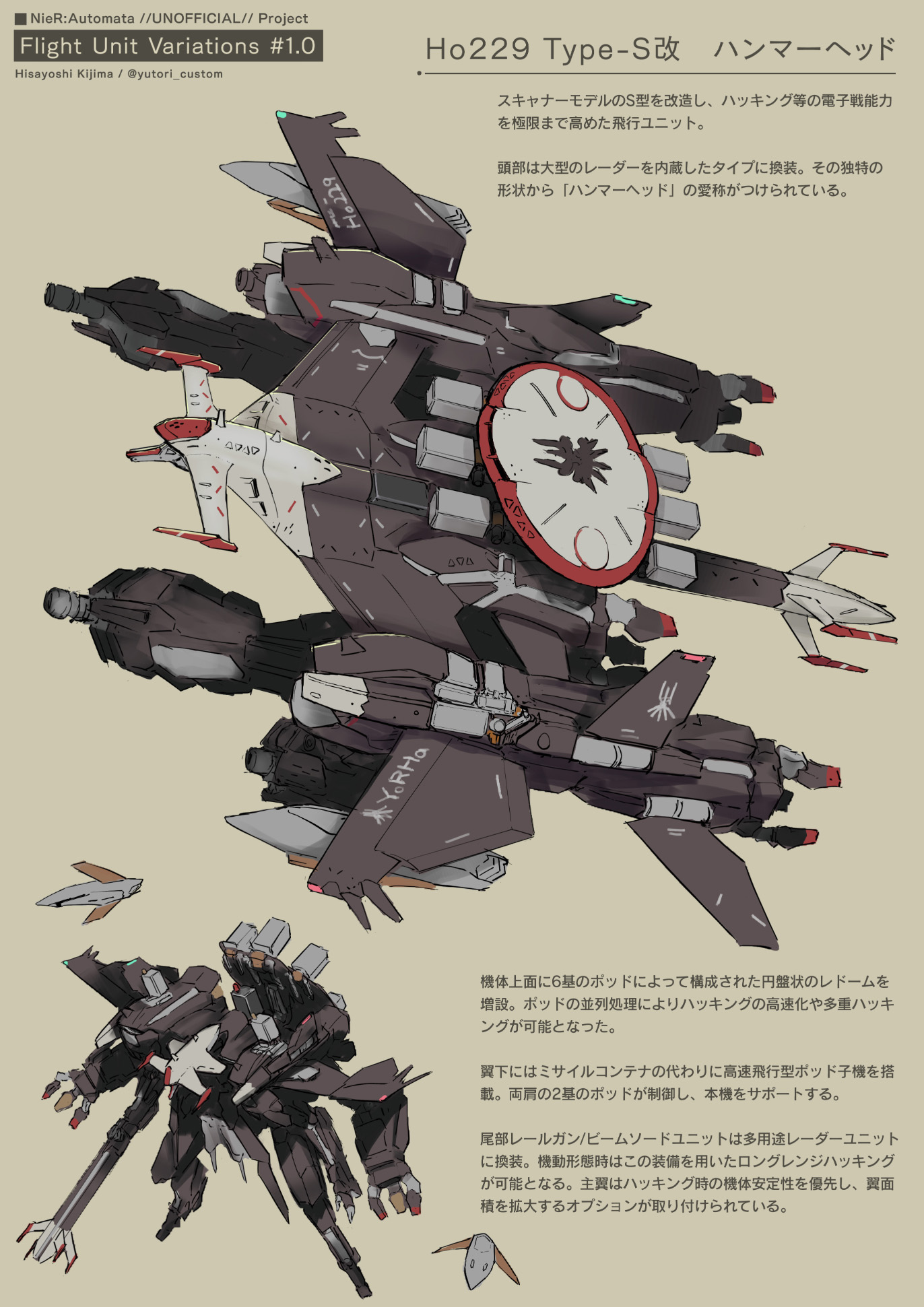 NieR:Automata 飛行ユニットHo229 Type-S プラモデル｜ロボット