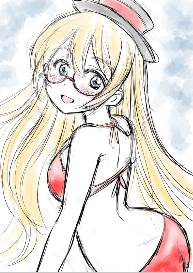 「おやすみらくがきお嬢様ライダーよろ子さん。AI生成キャラを手描き逆輸入ってのが個」|いさかこうじのイラスト