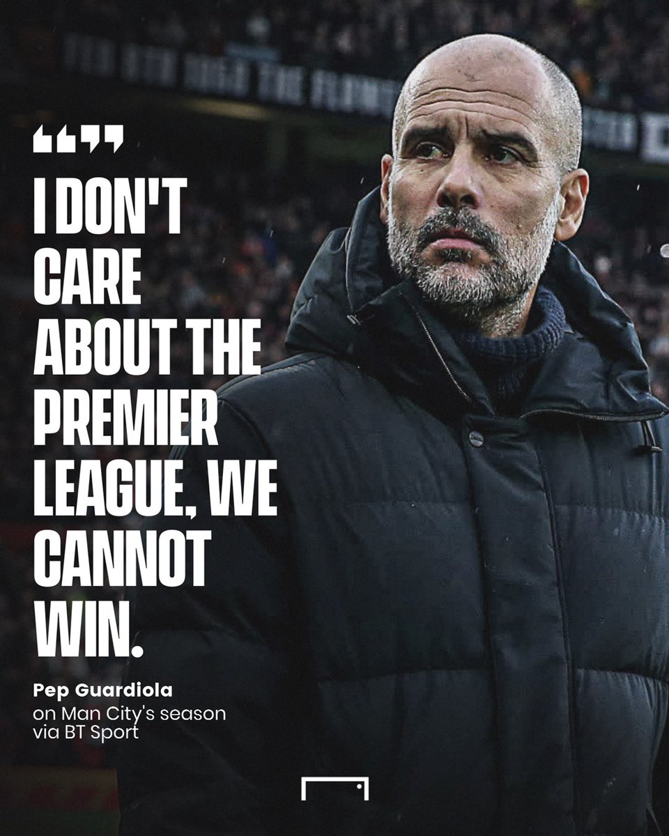 goal's tweet photo. Pep doesn't care about the Premier League 😧 https://t.co/4BnrW6DRLN