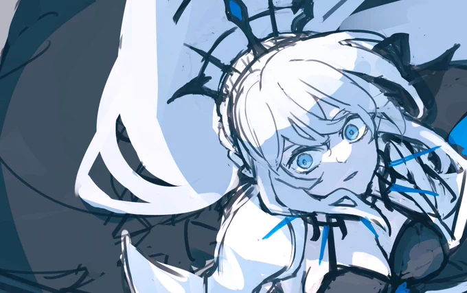 モルガン陛下WIP。陛下の絵いつもシリアス全振りになってしまう…ごめんな曇らせて…。 