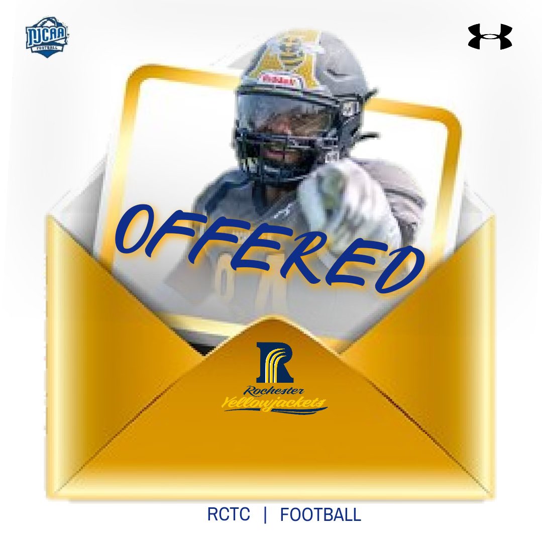 Dev_Wat12's tweet image. Excited to announce my second official offer from @RochesterCTC!! #Yellowjackets🟡🔵 @AlphaRecruits15 @Coach_J_W @ParkerMorrill @DustinBeard88 @tstines5 @RockyMtnSlinger @BillyTheKid_7