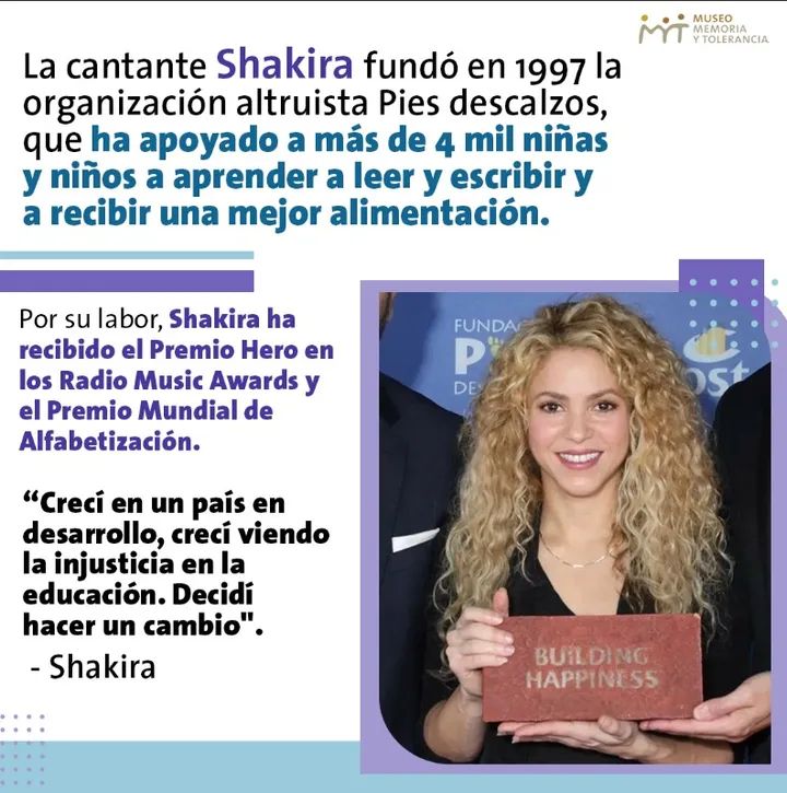 Hoy es un buen día para recordar que #Shakira además de escribir canciones que están en boca de todos, hace un trabajo de altruismo y solidaridad que cambia vidas.

Fin!