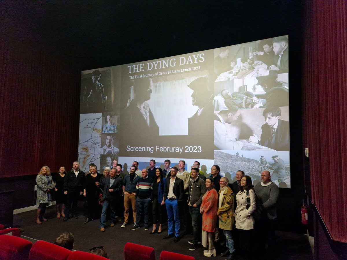 waterfordmuseum's tweet photo. THE DYING DAYS

FILM TRAILER: https://t.co/d443pULXwk 

Privileged to attend the cast &amp; crew screening of "The Dying Days" at @SGCDungarvan Cinema today. It tells the story of General Liam Lynch in the closing weeks of the Irish Civil War. https://t.co/66genZyAF1