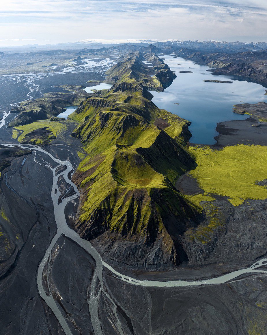 Surreal moss-grown volcanic hills in the Highlands of Iceland 🇮🇸