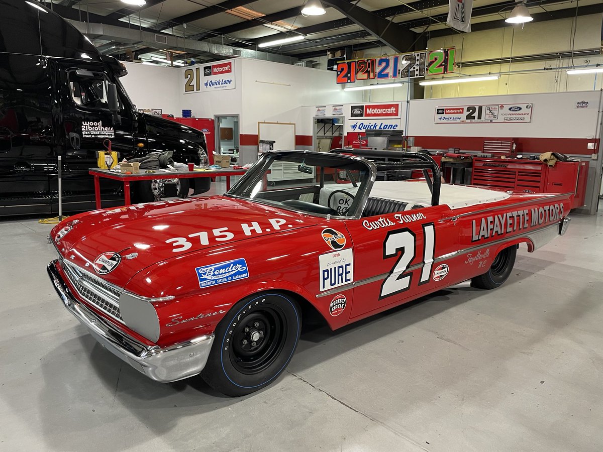 The latest recreation from the “Wood Brothers Speed Shop” as my Mom used to call it, is now on display at the new ⁦<a href="/NASCARHall/">NASCAR Hall of Fame</a>⁩ Glory Road exhibit. A 1961 <a href="/Ford/">Ford Motor Company</a> Sunliner with a 390 CI engine driven by Curtis Turner.