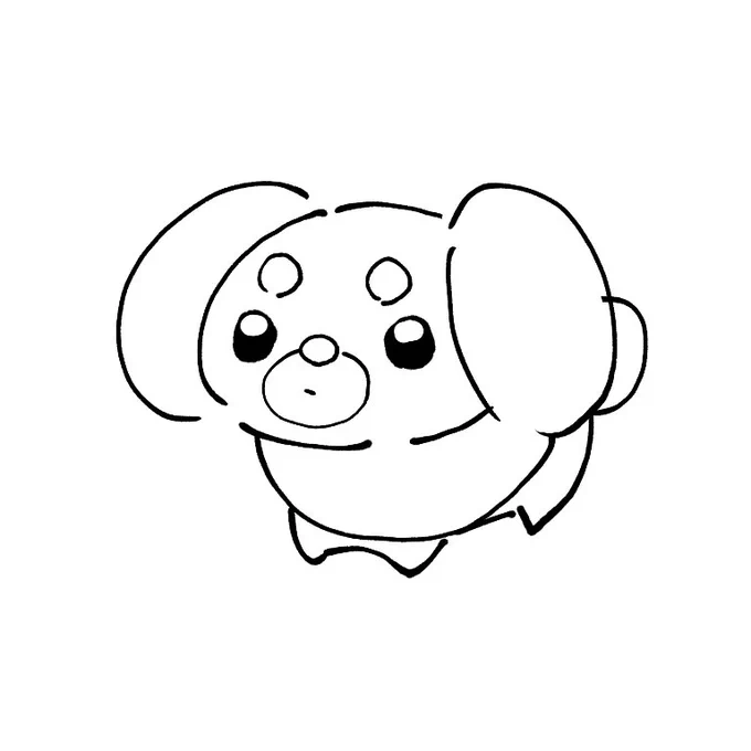 見ないで描いたパピモッチ、見て描いたパピモッチ 