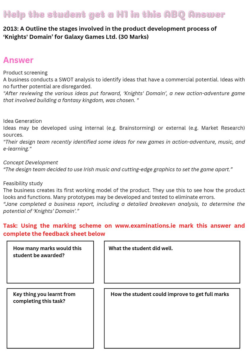 LCBusinessJC's tweet image. Unit 5 ABQ Handout I have developed for use with my class ahead of mocks. It is still a work-in- progress and may require some editing but feel free to download and use any parts that might be helpful with your class #LCBusiness #AppliedBusinessQuestion