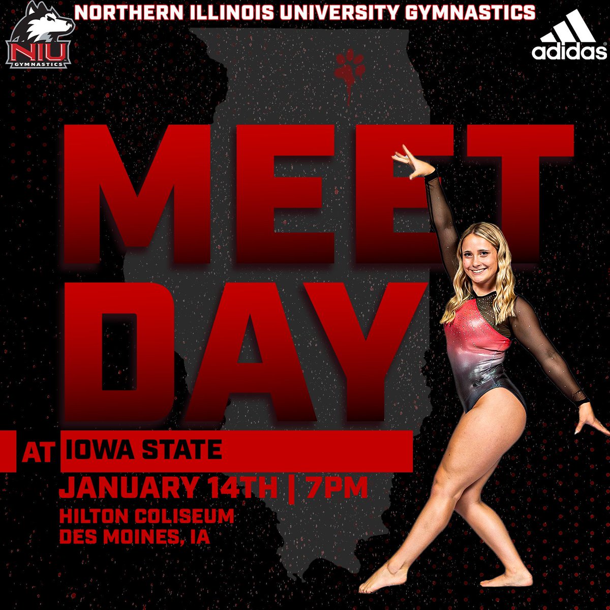 Huskie travel across state lines for another MEET DAY!!!

🆚: <a href="/CycloneGYM/">Iowa State Gymnastics</a>
🕕: 6:30 PM
📍: Des Moines, IA

#OneTeamOneDream🐾