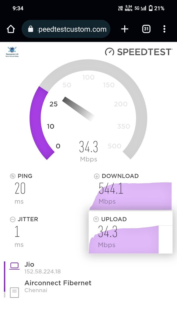 Nar_the_Phoenix's tweet photo. 🤩 Experienced #JioTrue5G in #Salem &amp; #ZohoEstancia 🌐 Amazing speed 🚀 Let's try it 😎
#VivoX60 https://t.co/UbrUwGjRPZ