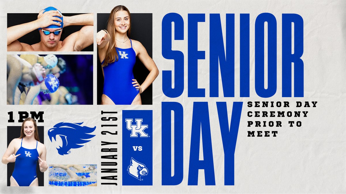 Let the countdown begin! ⏳

𝙊𝙣𝙚 𝙒𝙚𝙚𝙠 until 𝚂𝚎𝚗𝚒𝚘𝚛 𝙳𝚊𝚢 at Lancaster Aquatic Center! 

Come out and support our amazing senior class as we take on Louisville. 🙌🙌

#WeAreUK 😺🔵