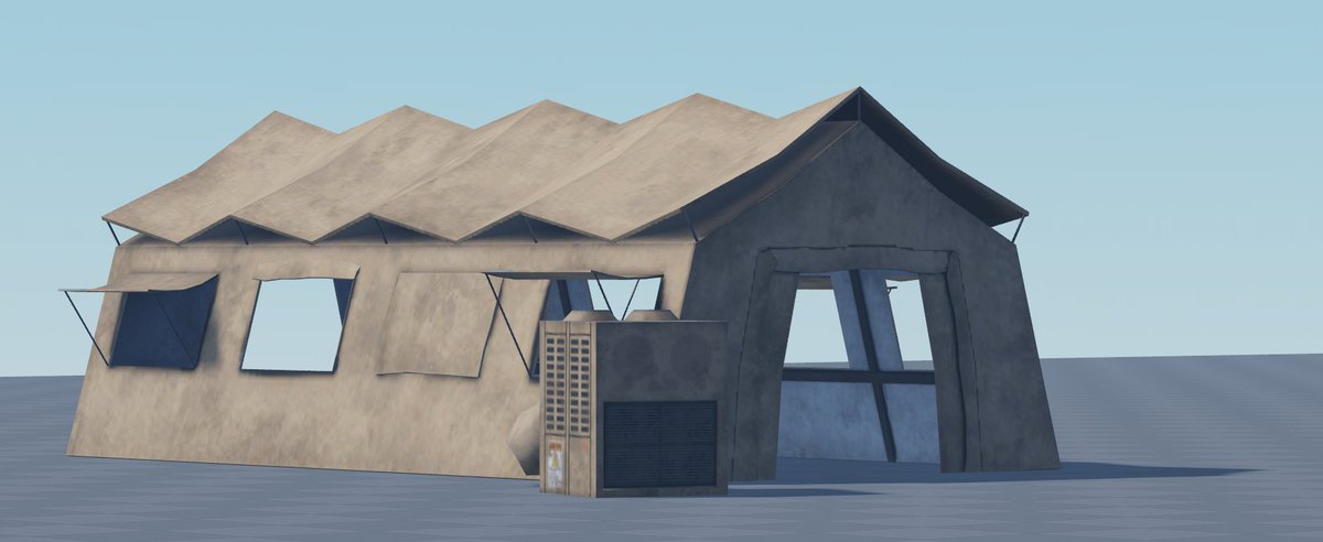 ViRoWo1's tweet photo. Some Military Tents for @RecoilStudio_ 
#RobloxDev #roblox #lowpoly #gameart https://t.co/ZKzf7uUP2X