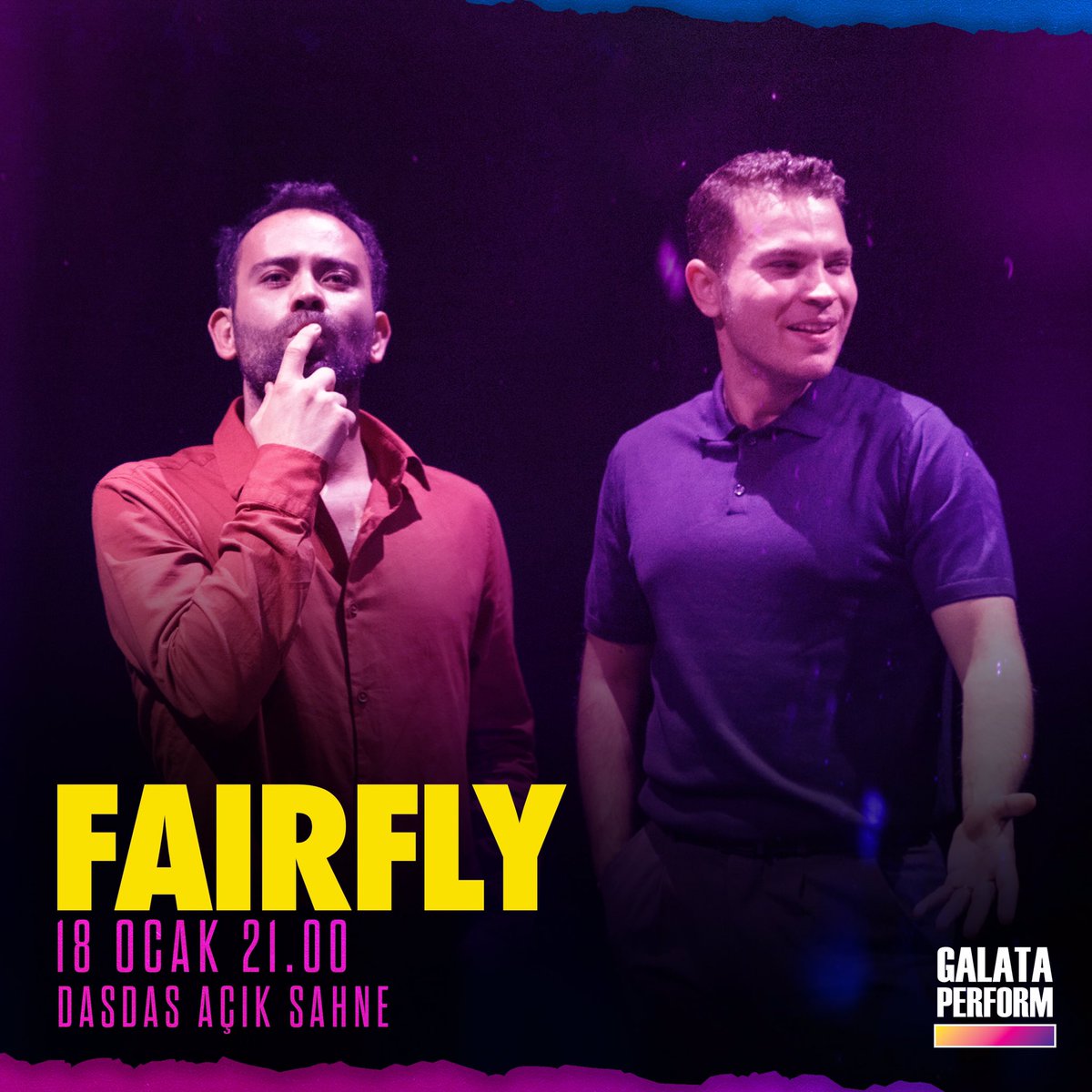 FAIRFLY 18 OCAK’ta DASDAS’ta!💫

“Fairfly, Mark Levitas’ın hikâyeyi daha da yukarı taşıyan rejisi ve Tuğçe Altuğ, Barış Gönenen, Begüm Akkaya ve Atakan Akarsu’dan oluşan oyuncu kadrosuyla parlayan bir oyun.” (<a href="/bantmagazine/">bant mag.</a>)

Biletler için: mobilet.com/tr/event/15863/