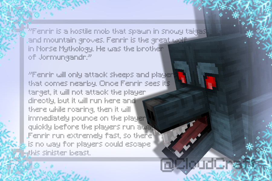 Let the next bestiary to entry for the #MysticandCreatures!  The Fenrir!

#minecraft #minecraftmod #Blockbench #pixelart