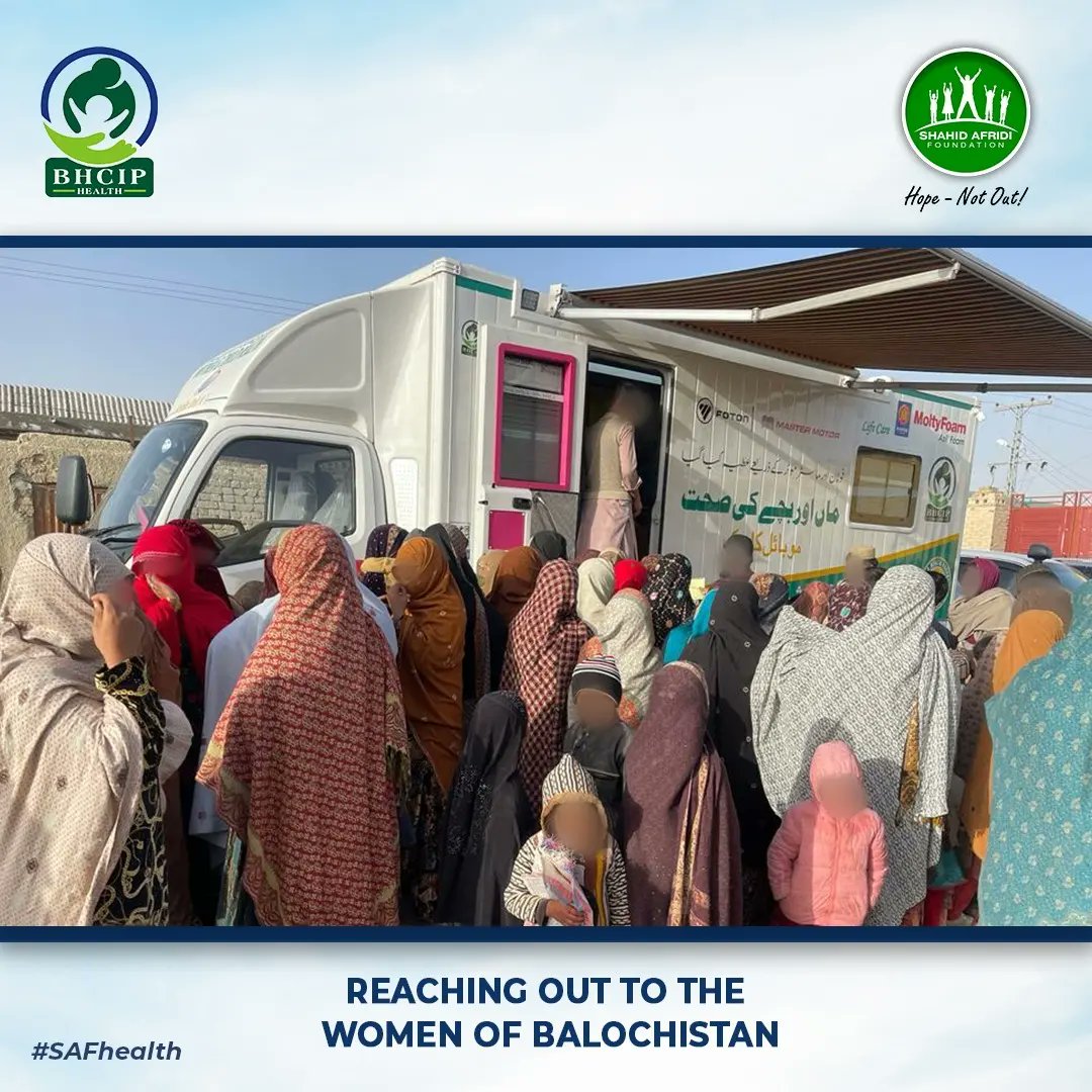 SAFoundationN's tweet photo. We are humbled to have reached the underserved communities of Balochistan through #SAF &amp; #MasterGroup Mobile Health Unit. In collaboration with @BHCIPhealth, it will bring access to quality healthcare for the vulnerable women of Balochistan at their doorsteps. #HopeNotOut for all https://t.co/tapXfDrmKl