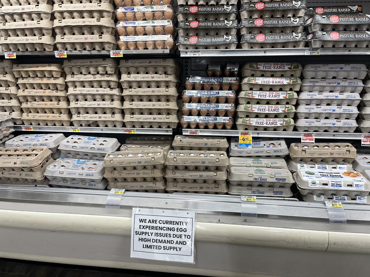 mojoreason's tweet photo. Don't you think this egg shortage shit has gotten out of hand? What started out to be a joke the consumer don't understand … was it talking through my nose that got me busted by the man?

With apologies to Waylon

#EggShortage #Temecula https://t.co/nZYxhn9x98