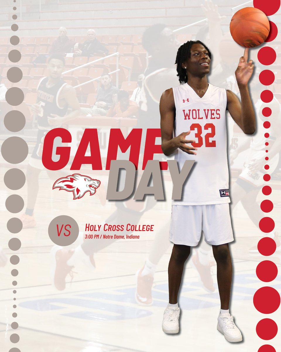 🏀GAMEDAY🏀
<a href="/MBB_CSU_Wolves/">Cardinal Stritch Basketball</a> is on the hunt today at Holy Cross College!
📍McKenna Arena | Notre Dame, Ind.
⏰3pm EST
📊bit.ly/3iFUjtm
📺bit.ly/3ZzZv2H