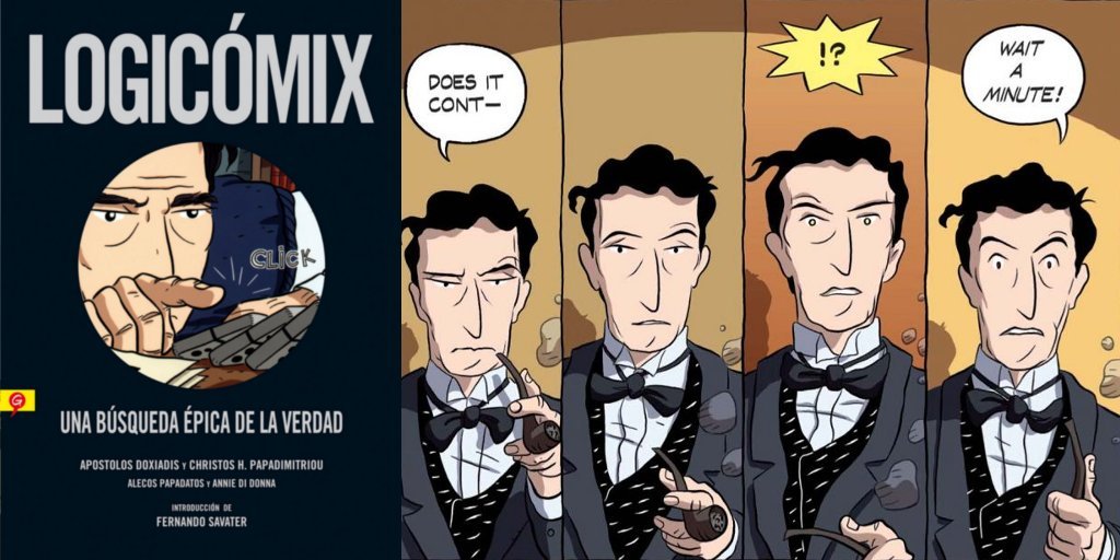 bibcanfabra's tweet photo. Avui és el #diamundialdelalogica, i com de lògica sempre anem escassos😅, us volem #RECOMANAR 'Logicomix : una búsqueda épica de la verdad' d'@apdox, un còmic que repassa la trajectòria vital de #BertrandRussell obsessionat en el complex món de la lògica.
Un còmic ben peculiar. https://t.co/8v3rDPrgxx