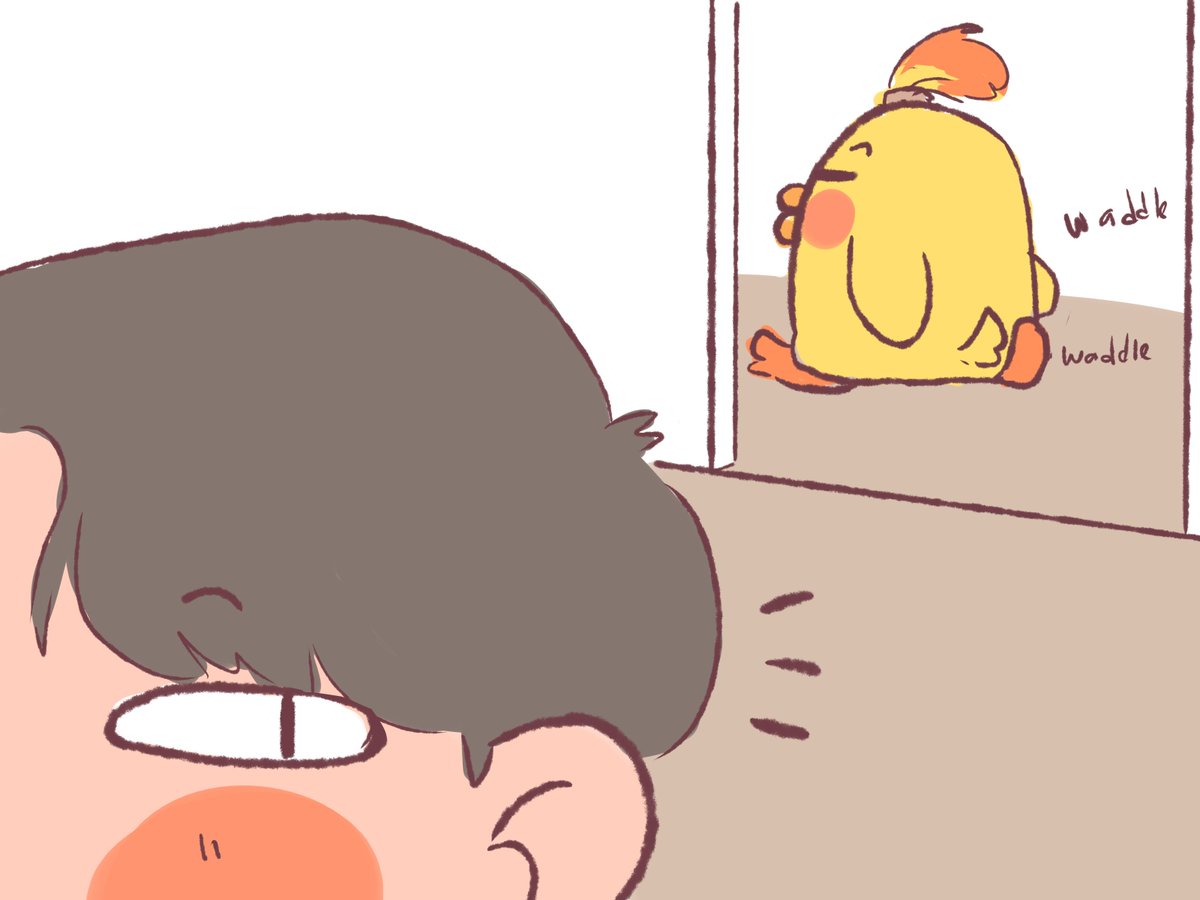 1boy bird black hair blush stickers chick duck english text  illustration images