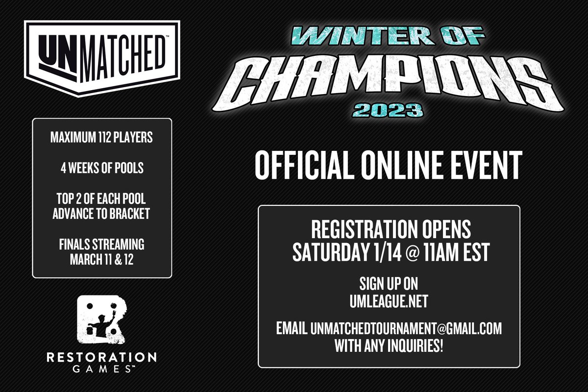 Winter of Champions registration is open now! Only a few spots left so be sure to head over to umleague.net right away if you're interested!