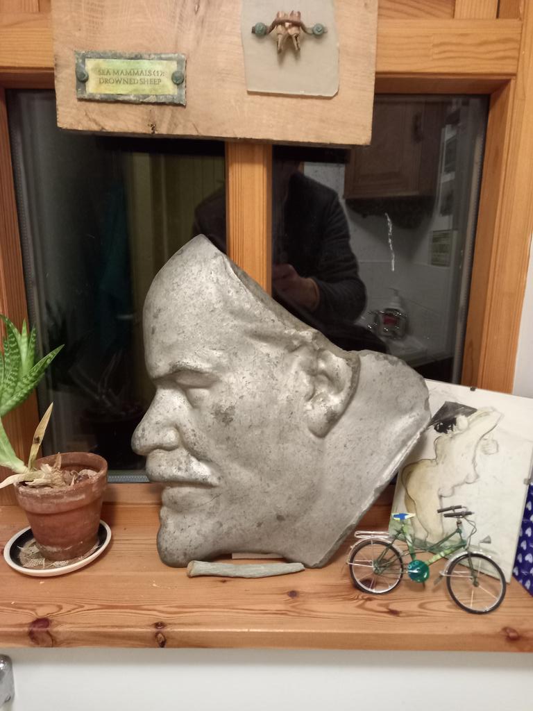 Heroformosa's tweet photo. @HI_Voices Bas relief of Lenin, washed up on Badentarbet beach when the Klondykers filled Lochbroom. 5 years later I found the back of his head on a beach on one of the Summer Isles. https://t.co/LJDb5uFq8P