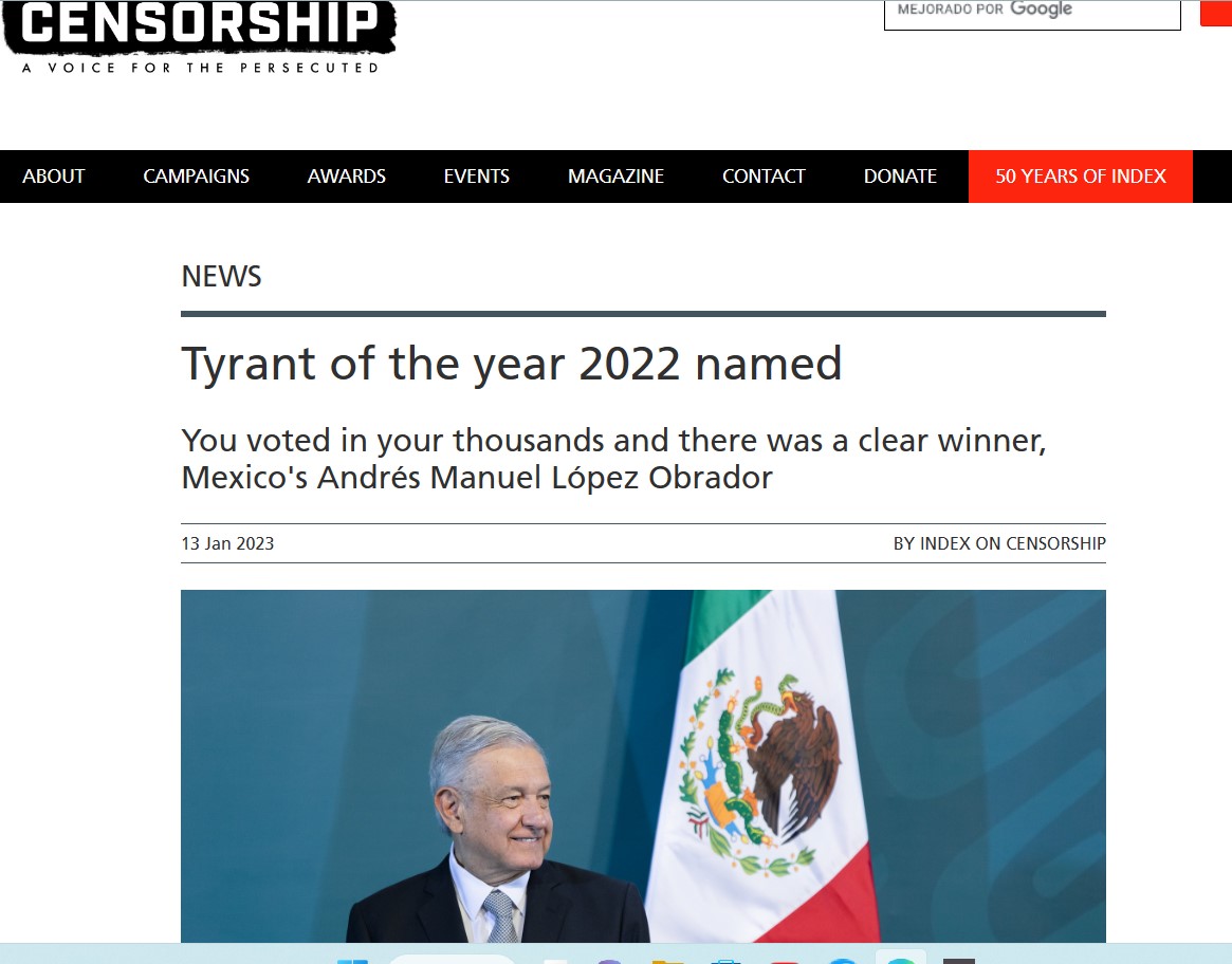 OficialFrenaaa's tweet photo. #AMLOut TIRANO DEL AÑO 2022 A NIVEL MUNDIAL
Le gana a 12 Dictadores, los de Corea del Norte, Rusia, China, Birmania, Irán, Guinea, Egipto; EL DICTADOR LÓPEZ que #FRENA identificó hace años como un psicópata y TIRANO
Revista INGLESA evaluó
https://t.co/lsrlGhEJfj
#AMLOSiguesTu https://t.co/HQIhB5ufGy