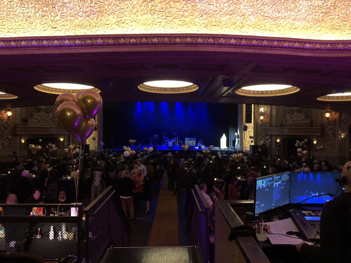 DutchessAbroad's tweet photo. Fantastic #tribute #party celebrating retiring head Mike Miles after 52 years at The Paramount #inSeattle #IATSE #Local15 @stgpresents all generations present. Good food, music, speeches and company! Great for moral after pandemic hiatus. https://t.co/kkbOtBaB5R