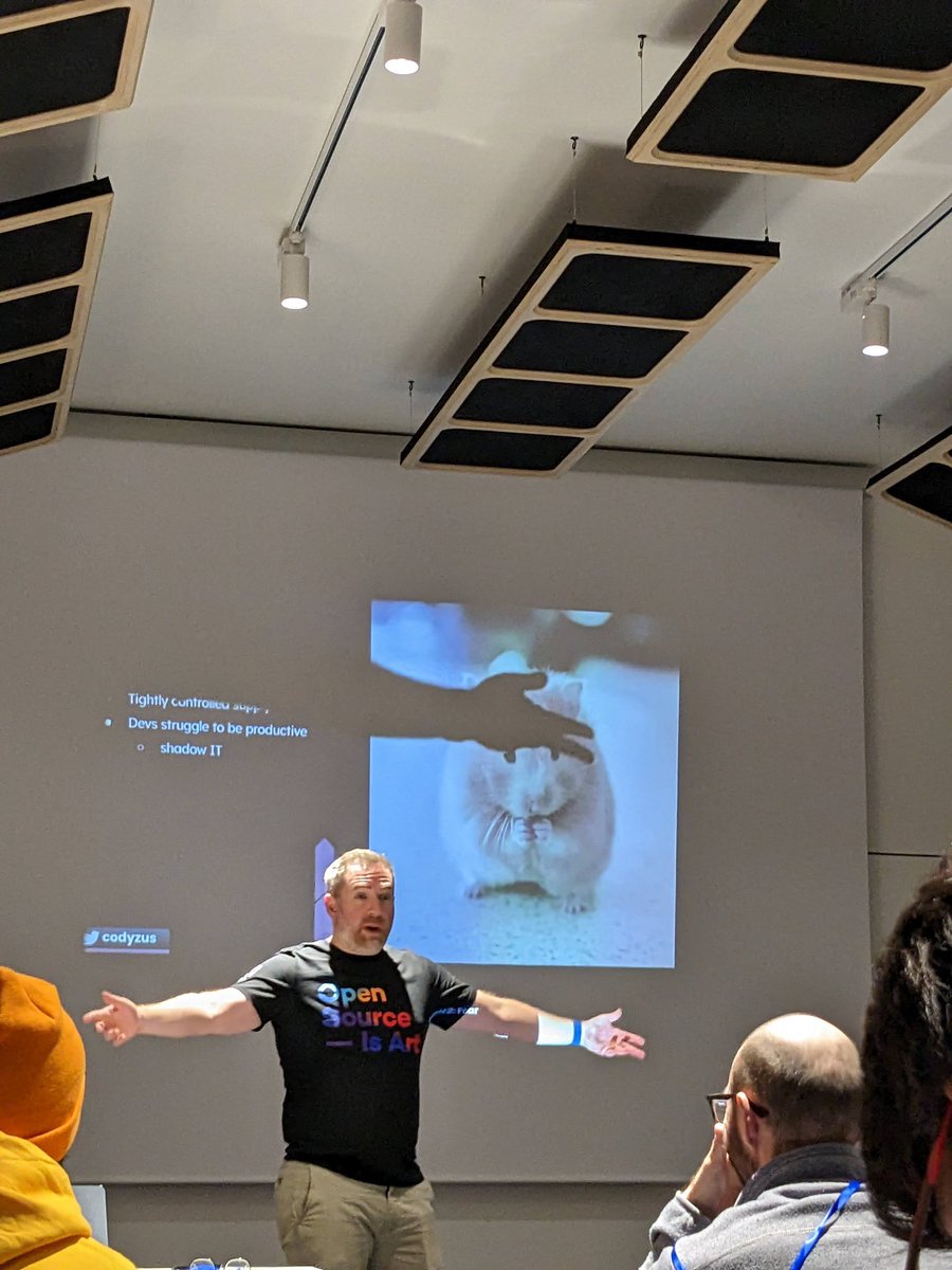 codyzus's tweet image. Just finished my talk Zen and the Art of Open Source @gdgtorino #devfestalps #googledevelopergroups representing @NearForm ´d impact on the OSS community!