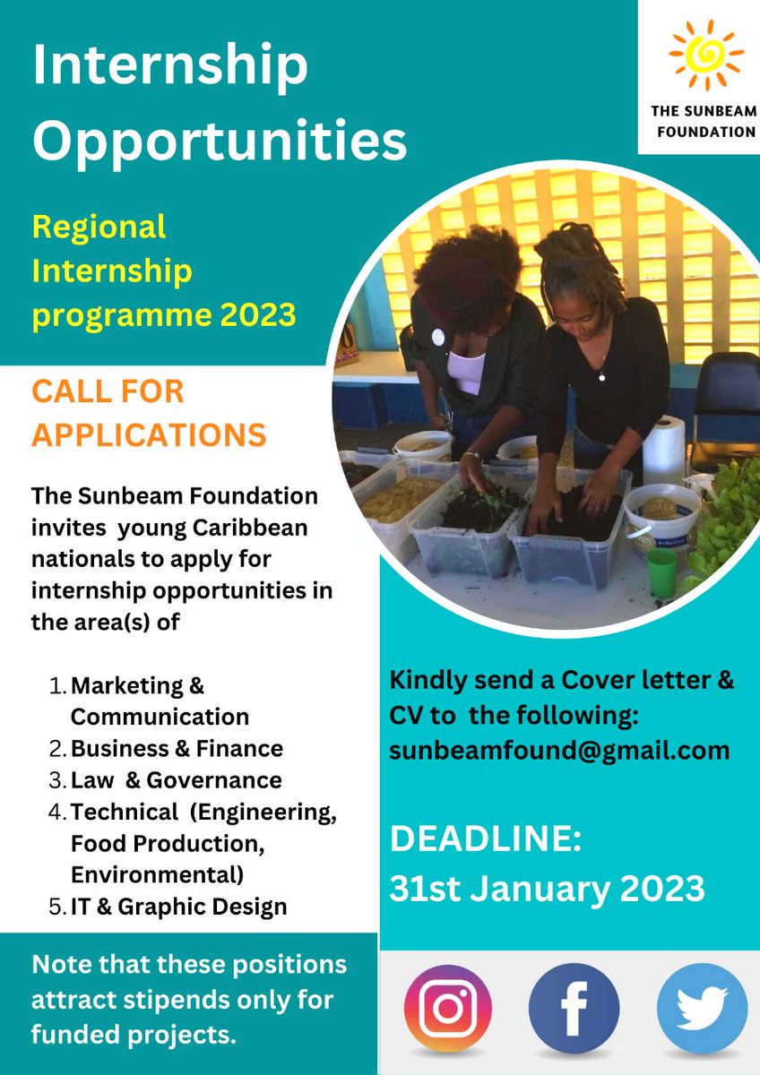 Sunbeamfound's tweet photo. Calling all recently graduated and/or second &amp; final year uni students, 18-25.

Are you looking to build your work portfolio and increase your work experience?

The Sunbeam Foundation is offering remote internship positions! 👇🏼#internship #internshipopportunity #ngo #foundation https://t.co/TYXPBcnFMI