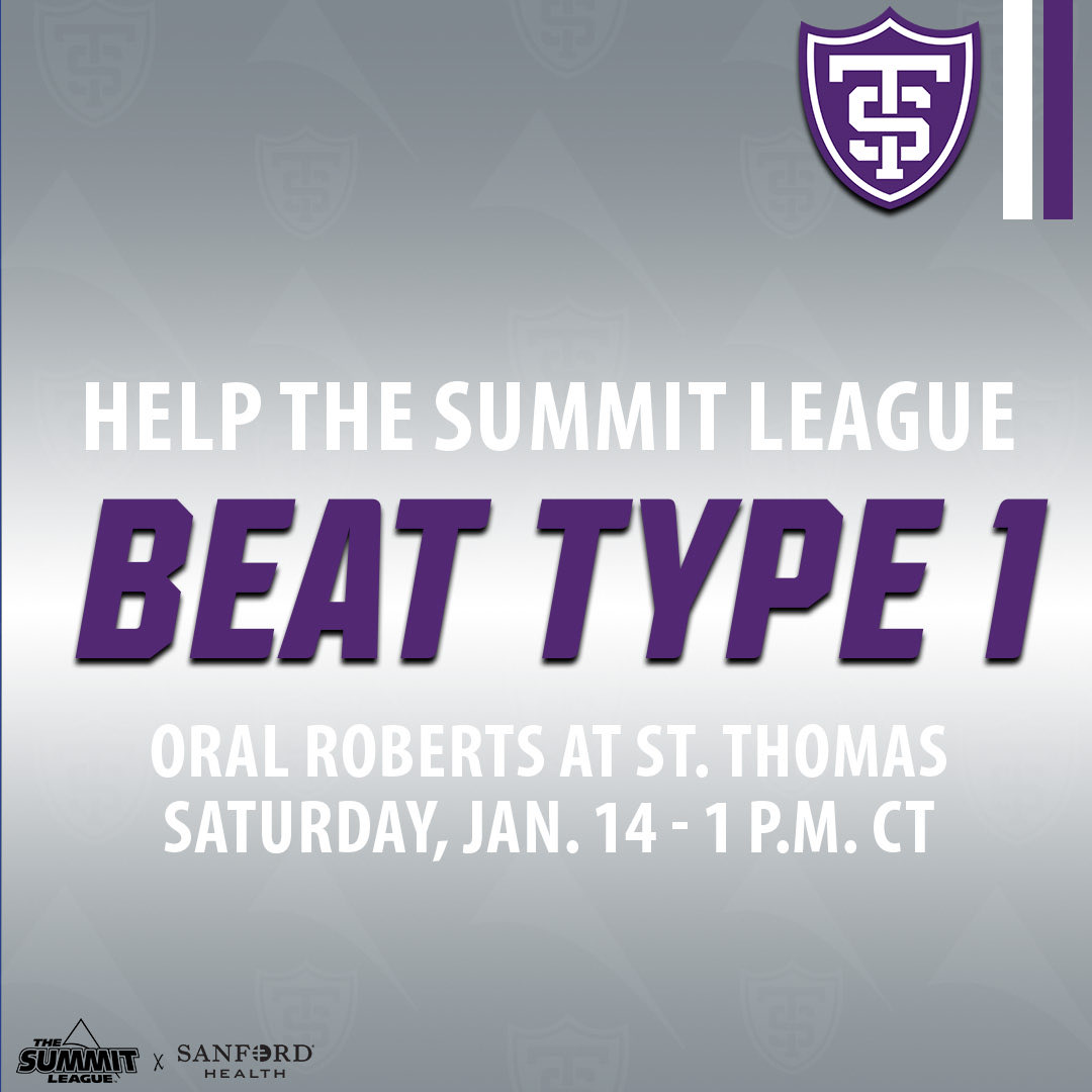 TheSummitLeague's tweet photo. .@TommieWBBall is helping us and @SanfordHealth increase awareness to #BeatType1 Diabetes today against Oral Roberts‼️
 
Learn more about #BeatType1 ➡ https://t.co/akSh4oXP3y
 
#ReachTheSummit x #March2TheSummit https://t.co/zUy3TSrWOA