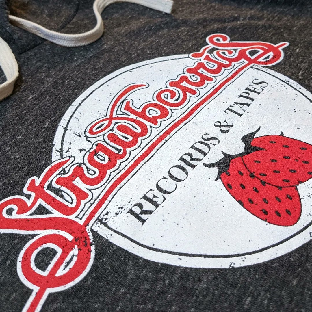 localvyntage's tweet photo. Strawberries is back! We're bringing back everyone's favorite record shop with our newest tees and hoodies. Check it out at https://t.co/ntXiEHKsZk. #Vyntage https://t.co/bz4nRF5LOb