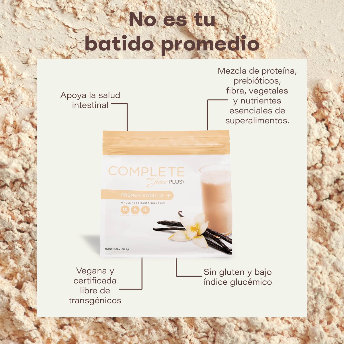 JuicePlusMexico's tweet photo. Ya sea que pruebes chocolate o vainilla, nuestros batidos Complete de Juice Plus+ están hechos a base de plantas y alimentos integrales, y te aportan nutrientes esenciales que apoyan tu salud y alimentación diaria. No es un simple batido, es un superalimento. #JuicePlusMX https://t.co/Pve1EIbzIT