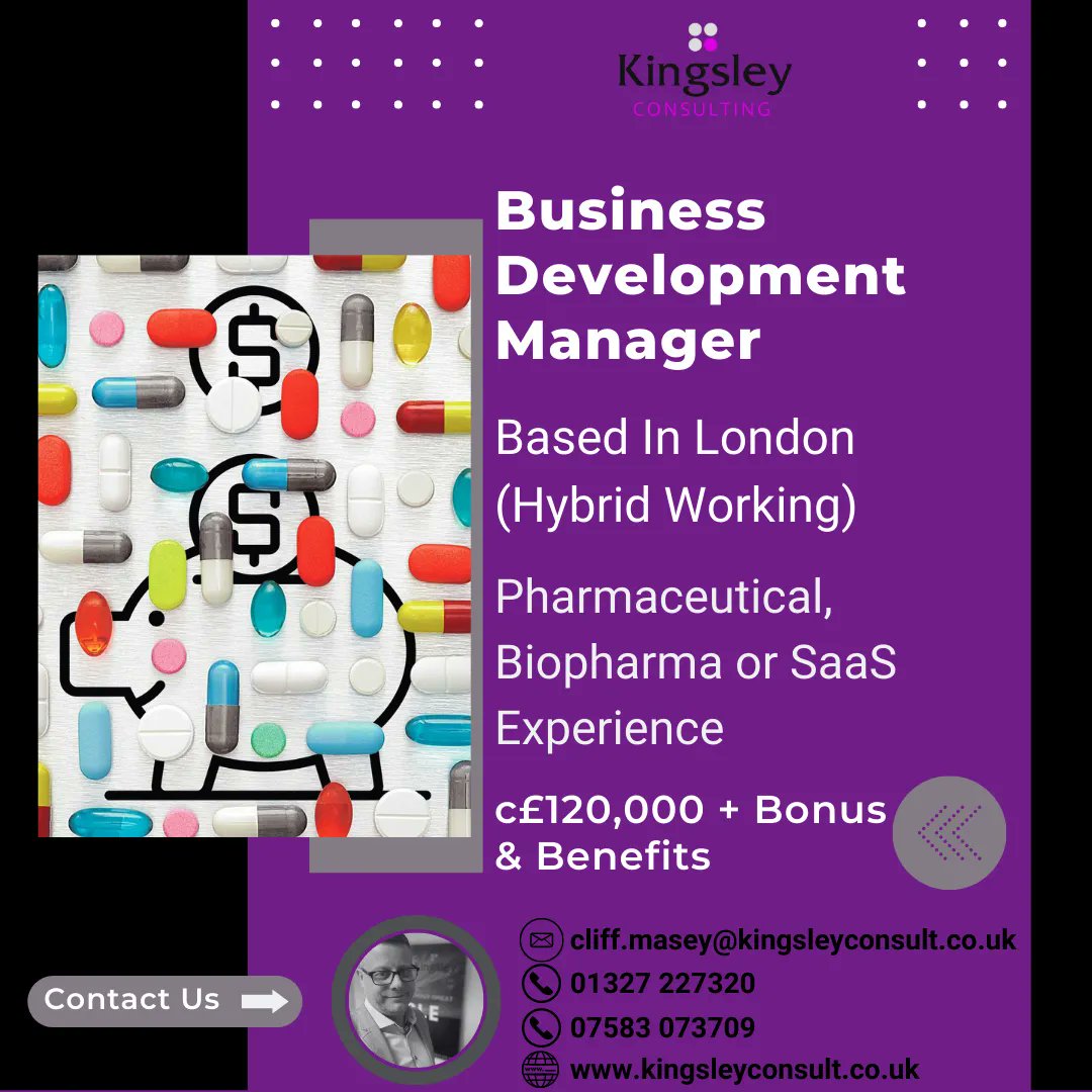 KingsleyCltd's tweet photo. A really exciting opportunity has arisen for a Business Development Manager with SaaS or Biopharma Experience.

Apply Here Now https://t.co/clqToklmHv 

Or for more information contact us on 01327 227320

#Job #NewJob #DreamJob #BDMJob #BusinessDevelopmet #SaaS #BioPharma https://t.co/Brxpb7YUcX