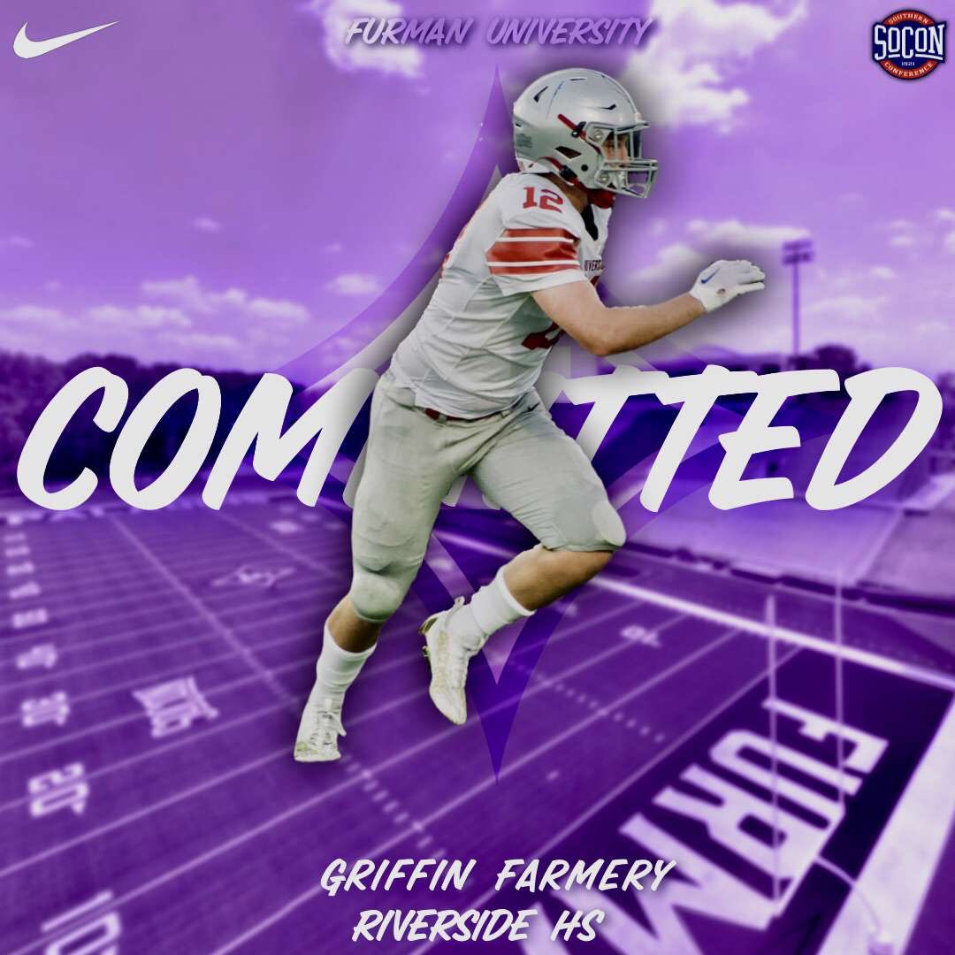 COMMITTED!! 
Thank you @FUCoachHendrix and @DrewDudzik for the opportunity to continue my athletic and academic career @PaladinFootball. Ready to get to work! #GoDins 
#eliteisthestandard 
@eporter823 @andrejones1185 @RVHSFOOTBALL1