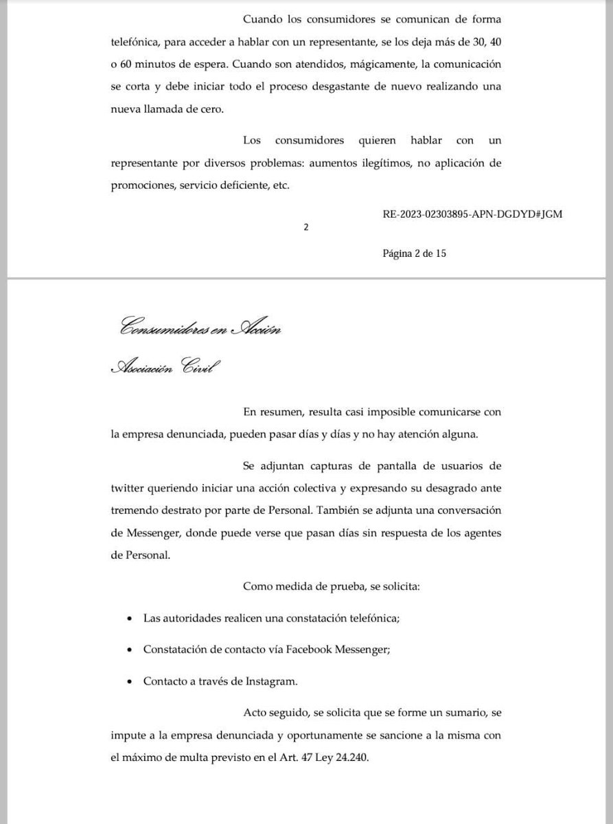 DrConsumidorArg's tweet photo. 💥IMPORTANTÍSIMO 💥
A pedido de la gente logramos que la Asociación @consuaccionok presente una denuncia colectiva en @DNDConsumidor contra @PersonalAr @PersonalFlow_At x incumplimiento al TRATO DIGNO!

Viralicemos esto, Rt, señales de humo, TODO para que sancionen a esta gente https://t.co/IsDhHH3a1D