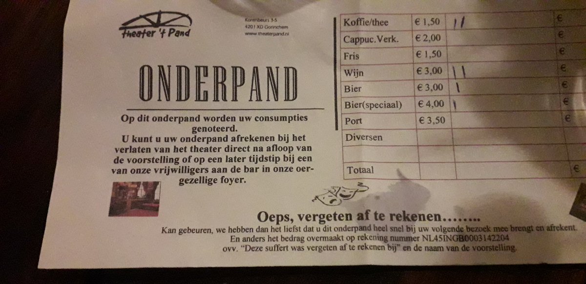 mook3000's tweet photo. Wat leuk , achteraf betalen in het Pand https://t.co/I3jfCN8KsF
