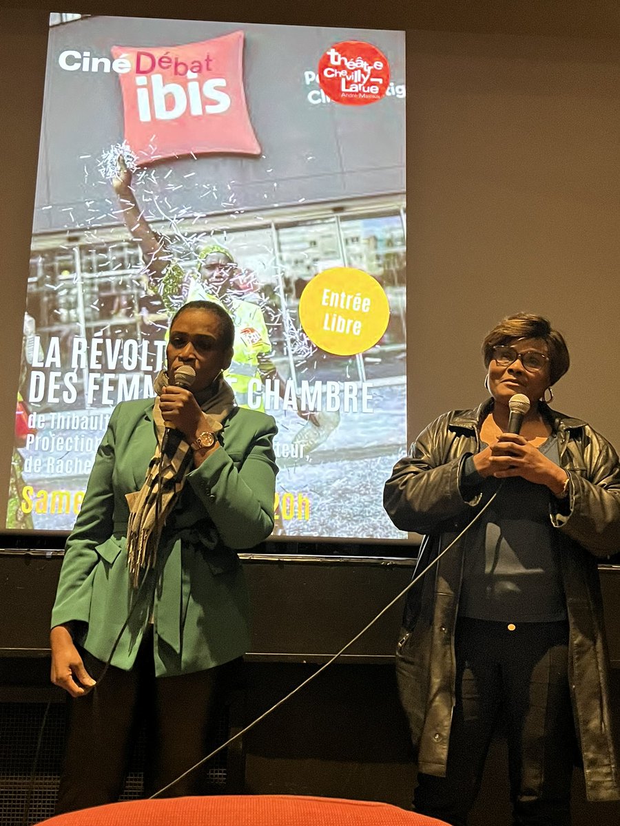 KekeRachel's tweet photo. Fière d’avoir présenté le film à domicile en circo à #ChevillyLarue avec mon amie et camarade de lutte Sylvie Kimissa! 

Merci d’être venus si nombreux!

Comme je le dis dans le film, notre lutte à Ibis est un bel exemple pour la suite!

 Dans la rue les 19 et 21 janvier ✊ https://t.co/4wjgQbRWKa