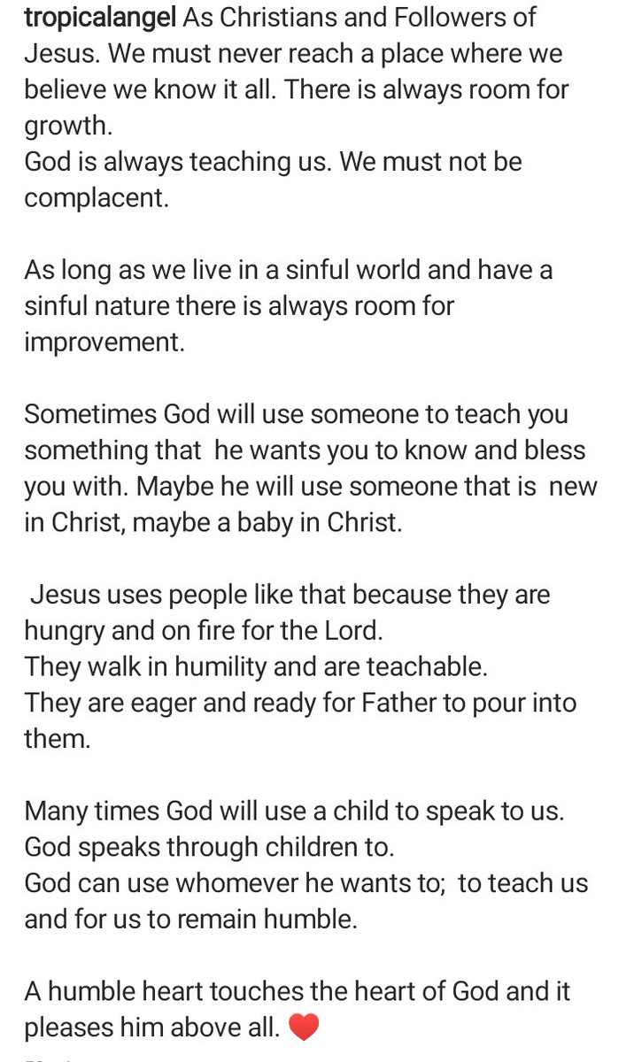 carmennwalinski's tweet photo. God is so pleased with a humble heart. ♥️ https://t.co/wUdg1ubIGD