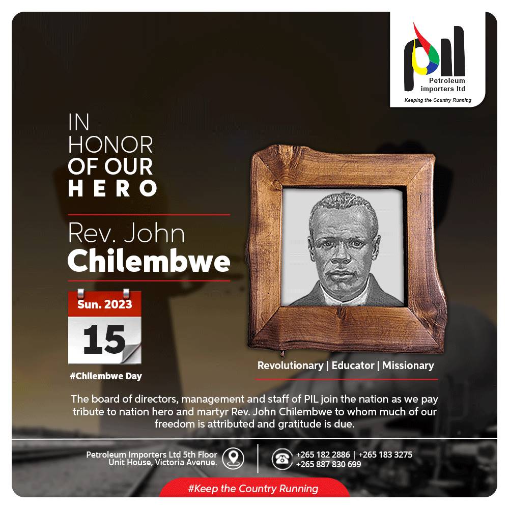 PILMalawi's tweet photo. Remembering our hero! 
#ChilembweDay #PIL #fuelimporter https://t.co/C1i8eFM057