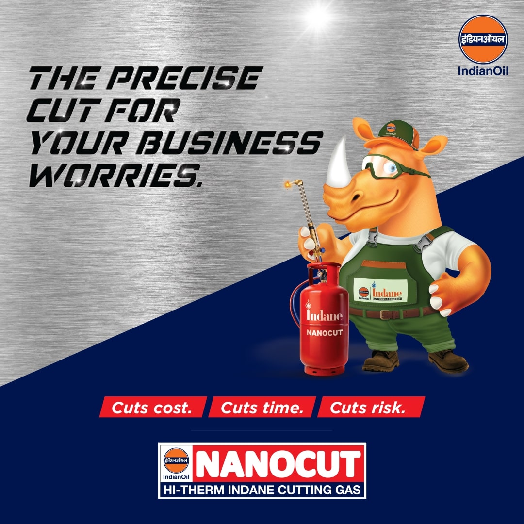 IndianOilcl's tweet photo. Indane Nanocut (an LPG variant enriched with proprietary additive formulation) by #IndianOil is a safe and efficient alternative to the hazardous oxy-acetylene gas used for metal-cutting and other high-temperature applications. Try it now! https://t.co/sSm9OlgxjF