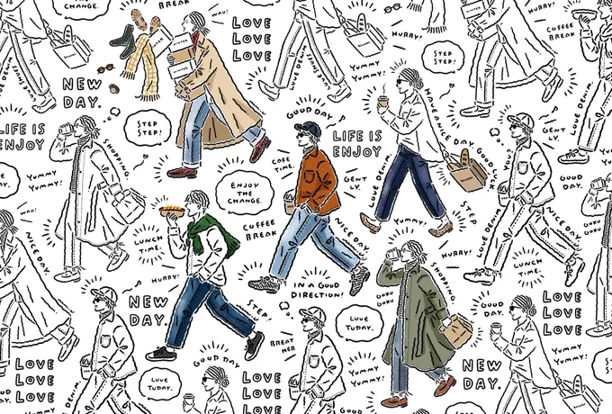 こちらのイラストを横に広げて加筆したもの。色々なグッズに展開してまもなく販売します♡お気に入りのイラスト。 https://t.co/OoSZ25levW 