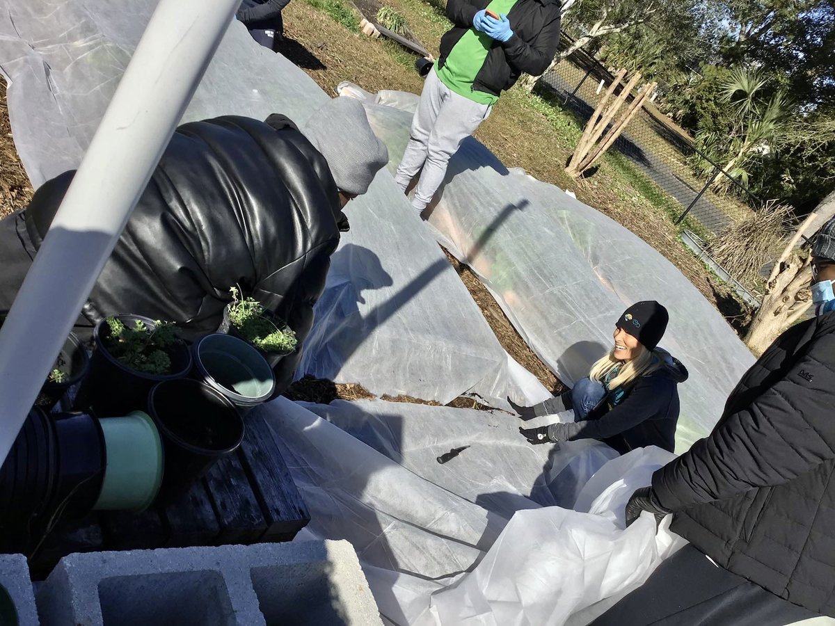 I was honored to join @angienixon, @AFSCMEFL, @WealthWatchers and @ewctigers for a Day of Service honoring Dr. Martin Luther King, Jr. at Urban Farmacy. We prepared for the cold weather and covered the crops which help feed local seniors.