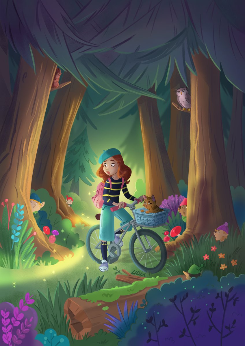 *Following the Magic of Mysterious Forest'...
@advocateart01 
#magic #illustrations #illustratedbook #infantilyjuvenil #drawings #picturebooks #cst #girl #chicaygato #dwarfs #duendes #bosque #forest #art #digitalart #colorillustrations