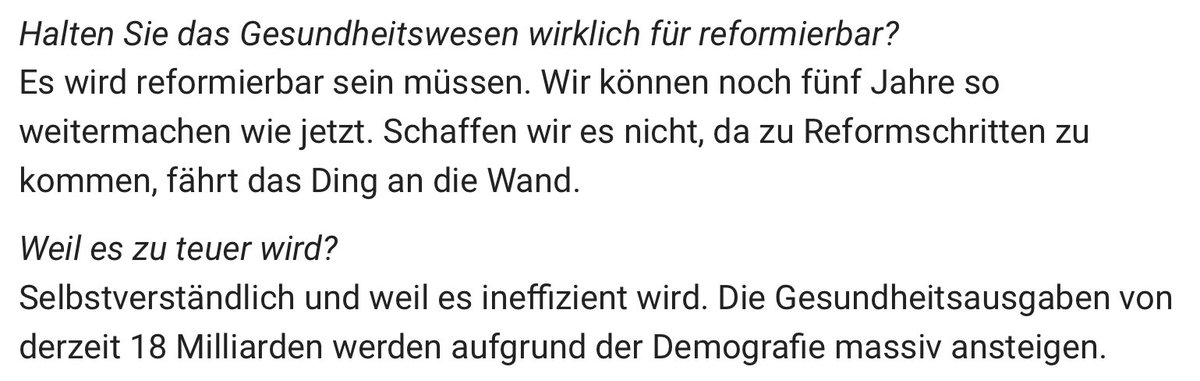 Gesundheitsminister Rauch redet nicht mehr um den heissen Brei herum. In der @kronezeitung von Sonntag räumt Rauch ein, dass das Gesundheitssystem teuer und ineffizient (!) ist. Passiere nichts, fahre das System angesichts der Demografie bald an die Wand.
