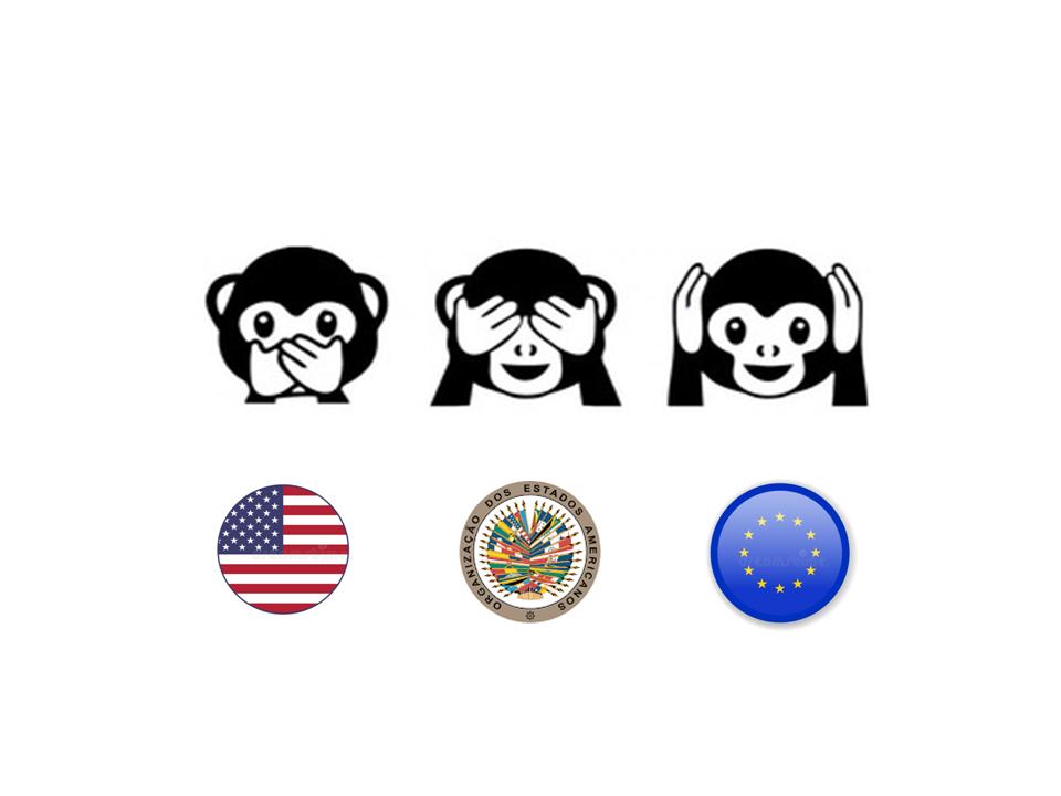 Denunciamos el silencio cómplice de la #OEA, del Gobierno de los Estados Unidos (EE.UU.) 🇺🇸 y de la Unión Europea (UE.) 🇪🇺 ante la persecución política contra líderes de izquierda y represión de las protestas sociales en #Perú 🇵🇪, que han ocasionado al menos 49 muertos.