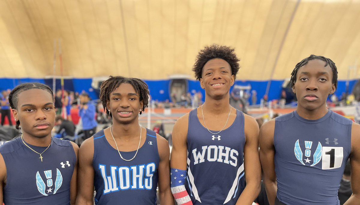 WOHSXCTF's tweet photo. Congrats Gio, Raza, Gideon and Niles on 4x200 Relay performance #GroupIV #StateRelay Championships Letβs GO WO! πͺπ€ https://t.co/8H0edULj4n