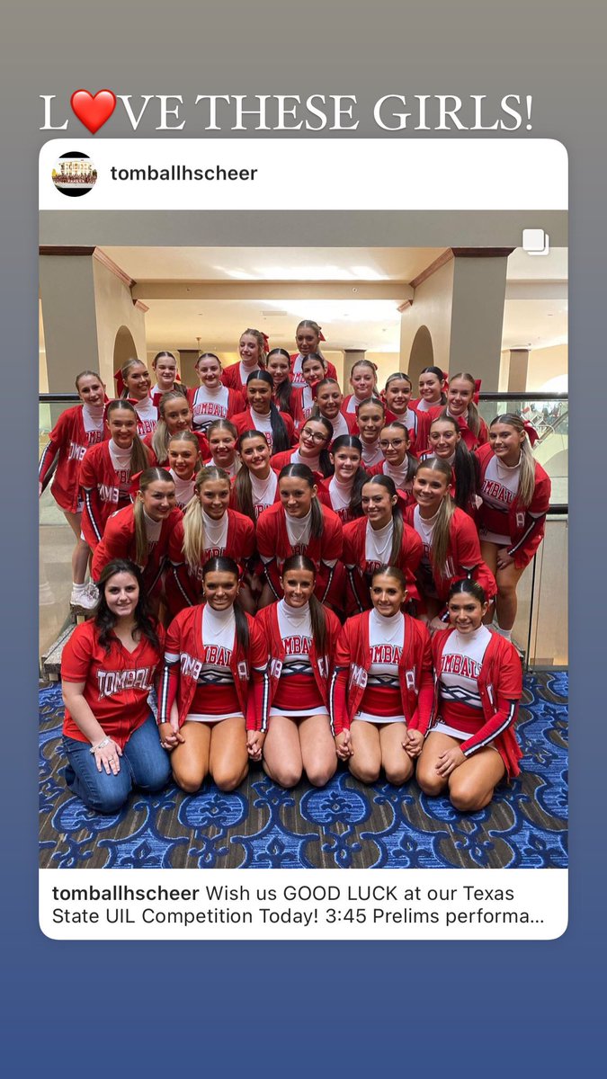 tomball_hscheer's tweet photo. Wish Tomball Cheer GOOD LUCK as we compete in Prelims at 3:45 for the Texas State UIL Competition in Fort Worth. ❤️🐾📣 #CoogsGoCrazy #PrideOfTexas #WeAreReady! @TISDTHS @TomballISD https://t.co/QBmQMZivAu
