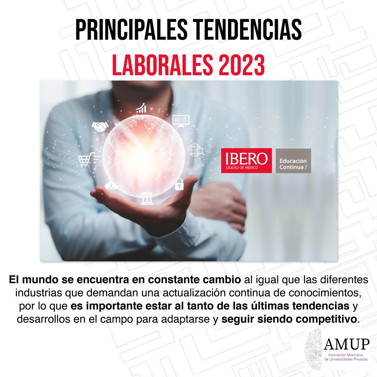 AMUP_MX's tweet photo. Conoce las principales #tendencias #laborales del 2023, por parte de la @IBERO_mx ---> https://t.co/6q8FC7TT1p 

#Tendencias2023 #Trabajo #IBERO #AMUP https://t.co/rIohcvnYSb