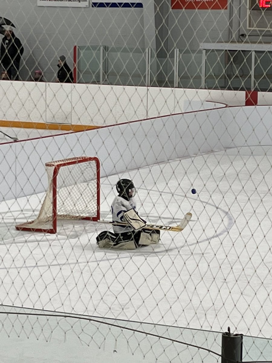 My favourite little goalie! Great job south bruce white!! #hockeylife